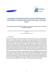 investigations into mechanical stress caused to cho suspension cells by single-use magnetically levitated, bearingless centrifugal pumps_cover